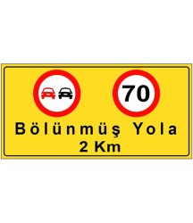 Bölünmüş Yola 2 Km İşareti Levhası LN-YB35